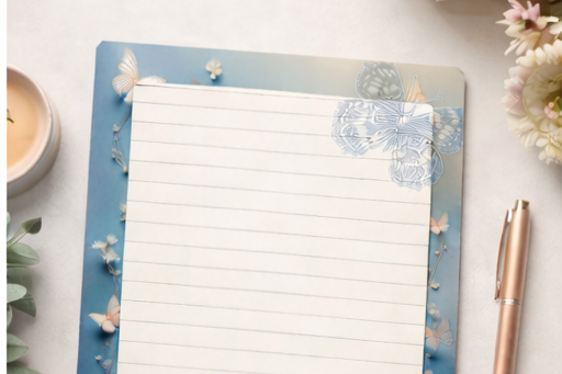 🦋 Butterfly Floral Notepad